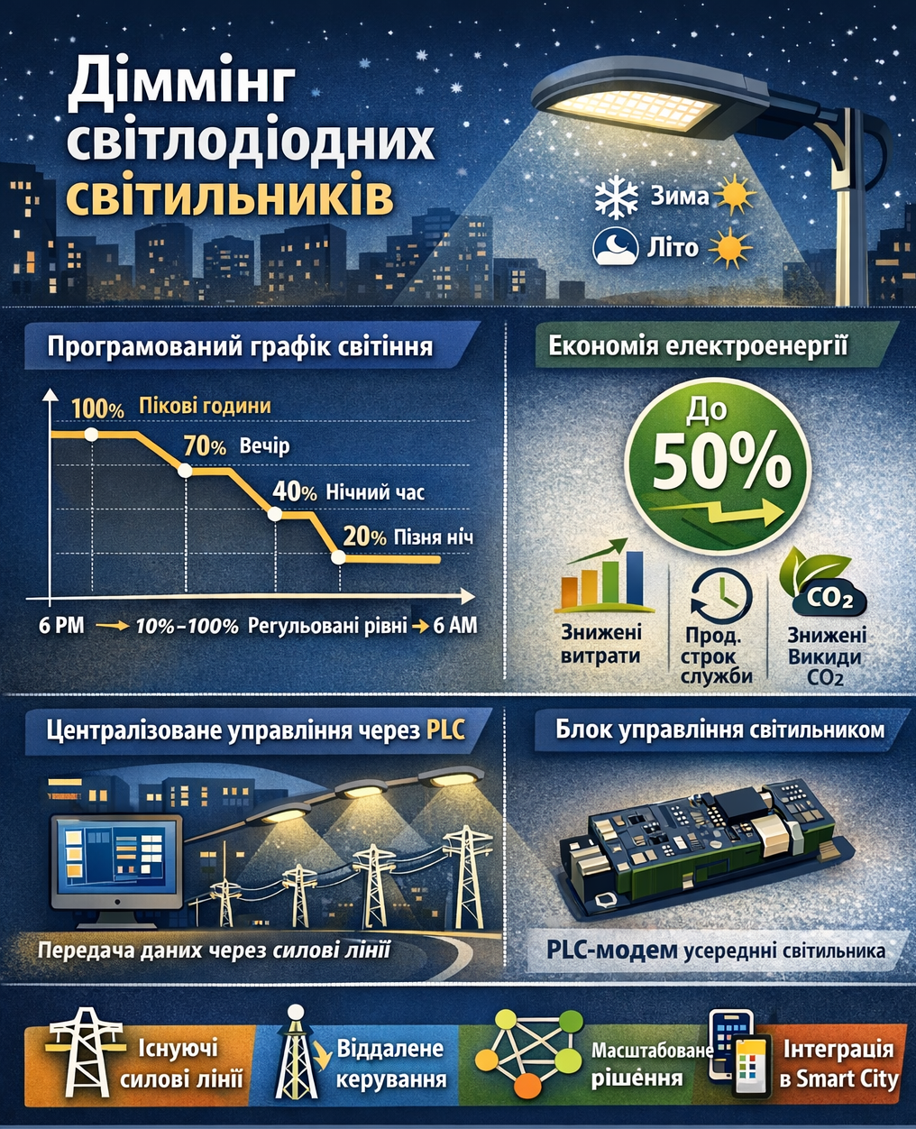 Діммінг світлодіодних світильників